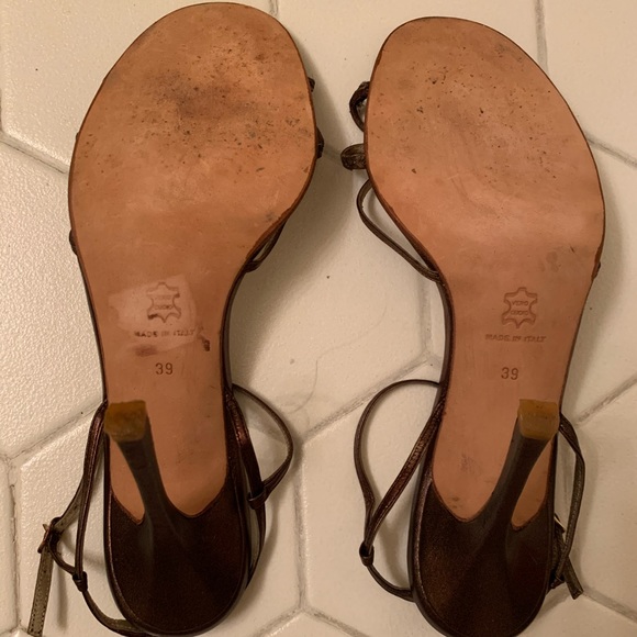 Badgley Mischka Bronze Ankle Strap Stilletto - Picture 6 of 8